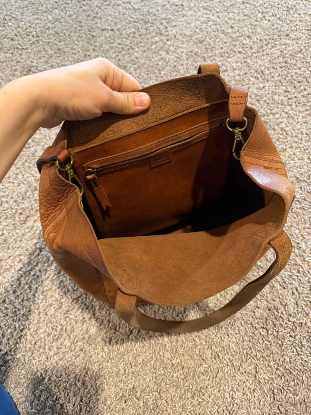 Madewell The Medium Transport Tote Leather Bag English Saddle - Picture 14 of 17